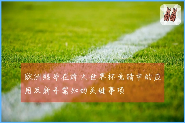欧洲赔率在烽火世界杯竞猜中的应用及新手需知的关键事项
